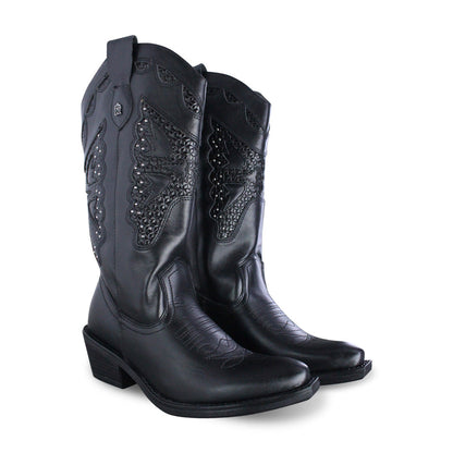 Bota Vaquera Mediana Mujer 96450 Negro
