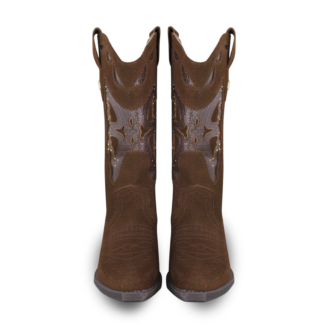 Bota vaquera Mujer 96450 Janet Piel Avellana