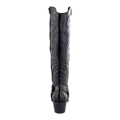 Bota Vaquera Alta Mujer 96501 Davina Piel Negra