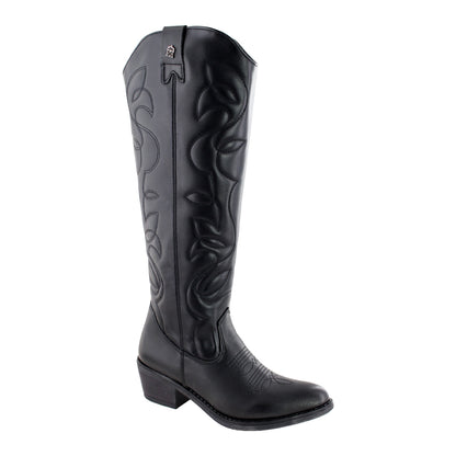 Bota Vaquera Alta Mujer 96501 Davina Piel Negra