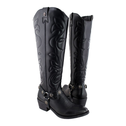 Bota Vaquera Alta Mujer 96501 Davina Piel Negra