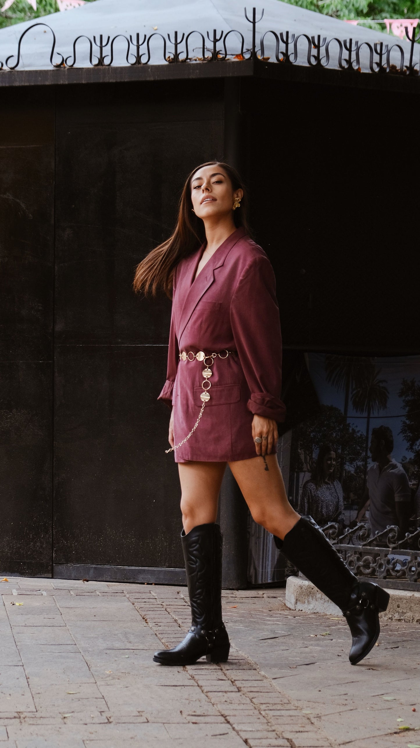 Bota Vaquera Alta Mujer 96501 Davina Piel Negra