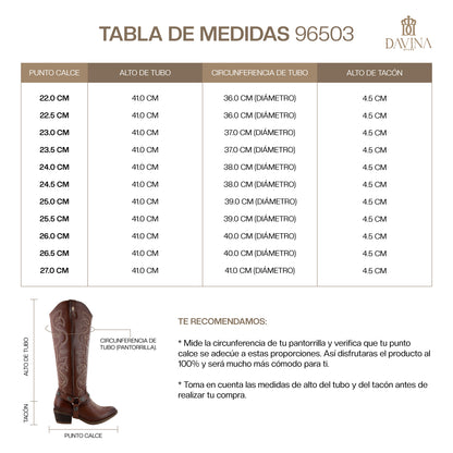Bota Vaquera Alta Mujer 96503 Piel Davina Shedrón