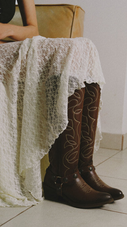 Bota Vaquera Alta Mujer 96503 Piel Davina Shedrón
