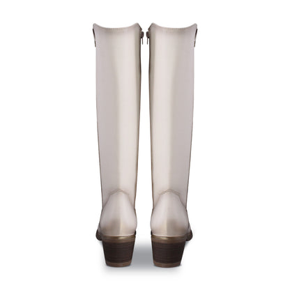 Rosa 96505 Bota Vaquera Alta Piel Marfil, vista 2