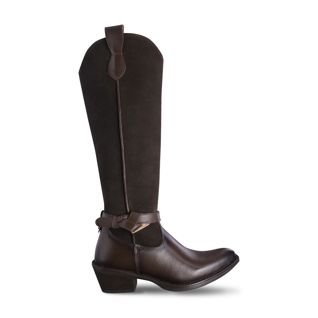 Bota Vaquera Alta Mujer 96506 Piel Davina Madera