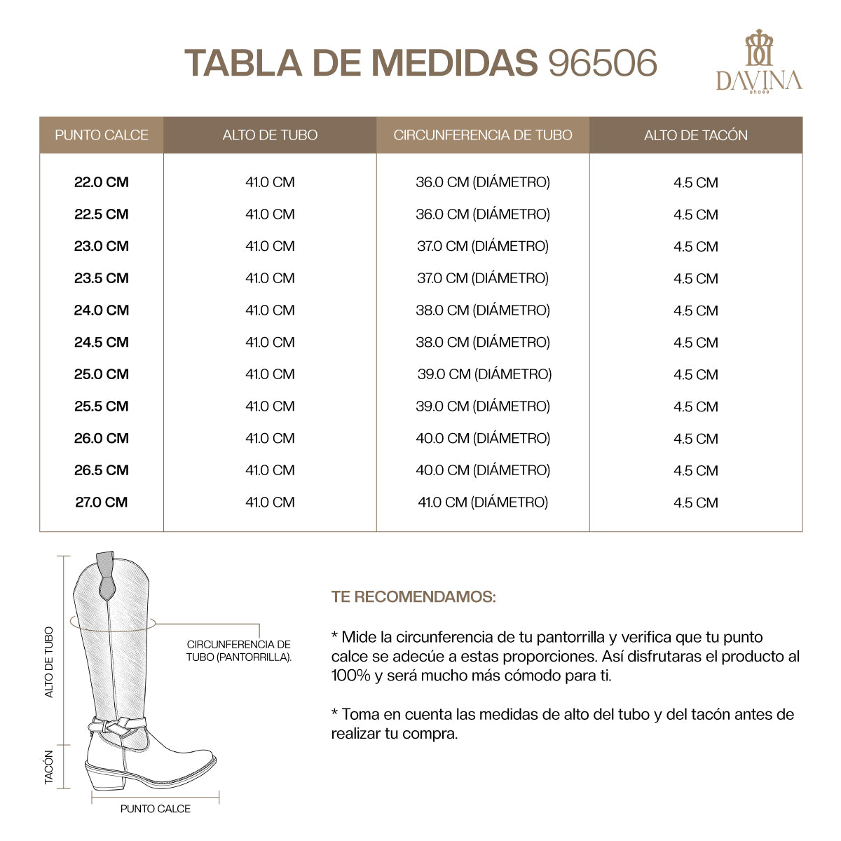 Bota Vaquera Alta Mujer 96506 Piel Davina Madera