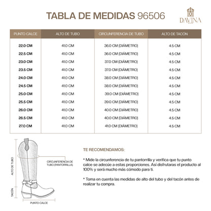 Bota Vaquera Alta Mujer 96506 Piel Davina Madera