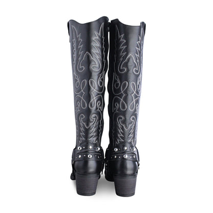 Bota Vaquera Alta Mujer 96532 Davina Kathia Piel Negro