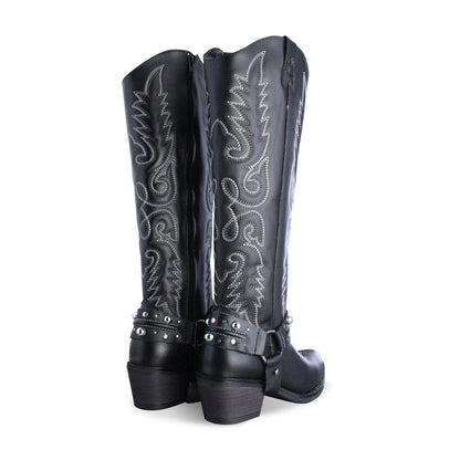 Bota Vaquera Alta Mujer 96532 Davina Kathia Piel Negro