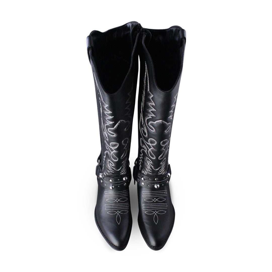 Bota Vaquera Alta Mujer 96532 Davina Kathia Piel Negro