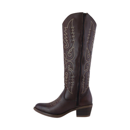 Bota Vaquera Alta Mujer 96533 Davina Piel Brandy