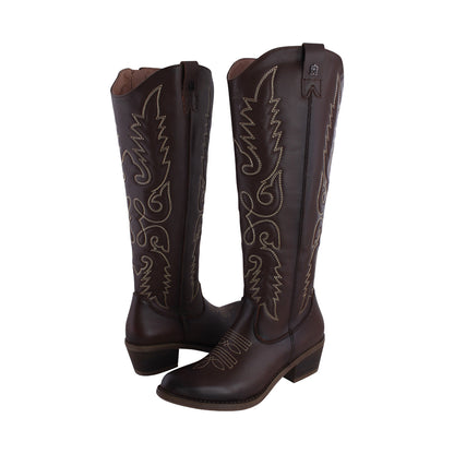 Bota Vaquera Alta Mujer 96533 Davina Piel Brandy