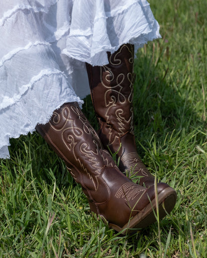 Bota Vaquera Alta Mujer 96533 Davina Piel Brandy