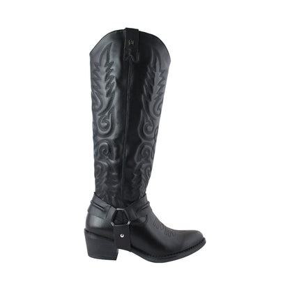 Bota Vaquera Alta Mujer 96534 Davina Piel Negra