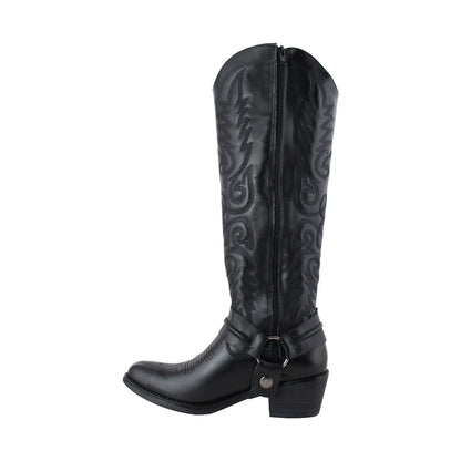 Bota Vaquera Alta Mujer 96534 Davina Piel Negra