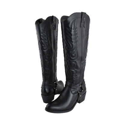 Bota Vaquera Alta Mujer 96534 Davina Piel Negra