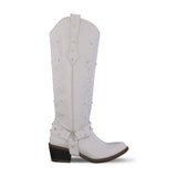 Bota vaquera alta mujer 96540 davina piel marfil