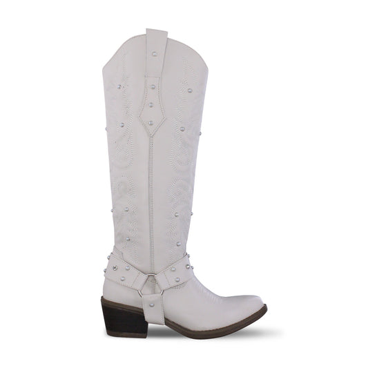 Bota Vaquera Dama 96540 Davina Piel Marfil
