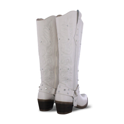 Bota Vaquera Alta Mujer 96540 Davina Piel Marfil