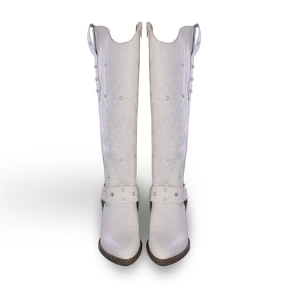 Bota Vaquera Alta Mujer 96540 Davina Piel Marfil