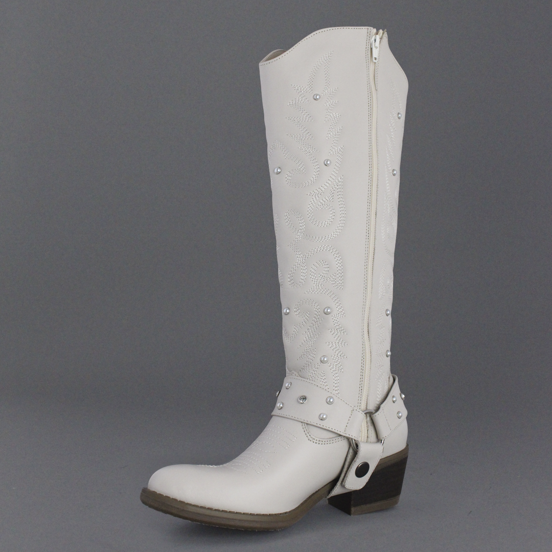 Bota Vaquera Dama 96540 Davina Piel Marfil