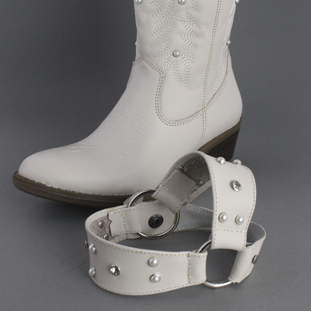 Bota Vaquera Dama 96540 Davina Piel Marfil