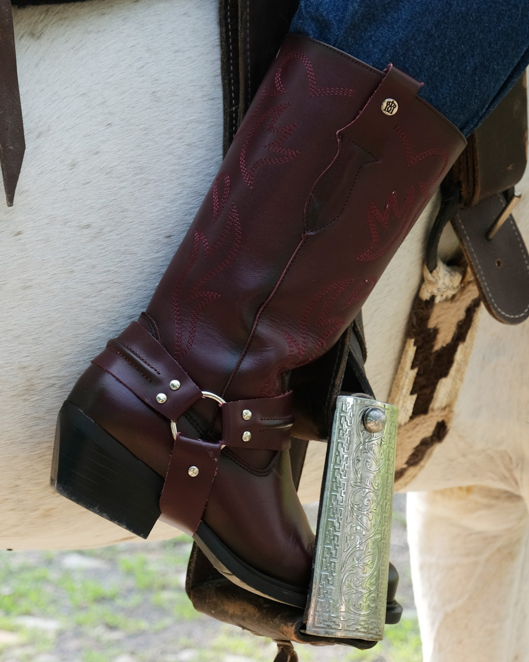 Bota Vaquera Mediana Mujer 97400 Davina Piel Vino