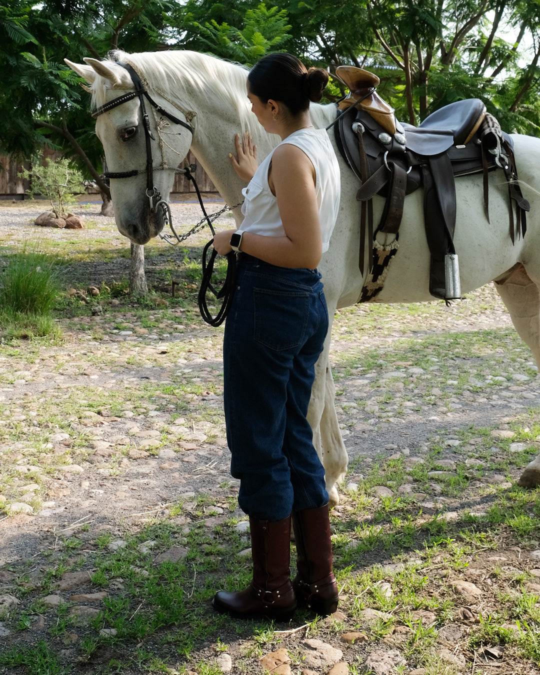 Bota Vaquera Mediana Mujer 97400 Davina Piel Vino