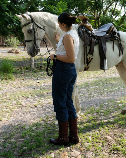 Bota Vaquera Mediana Mujer 97400 Davina Piel Vino