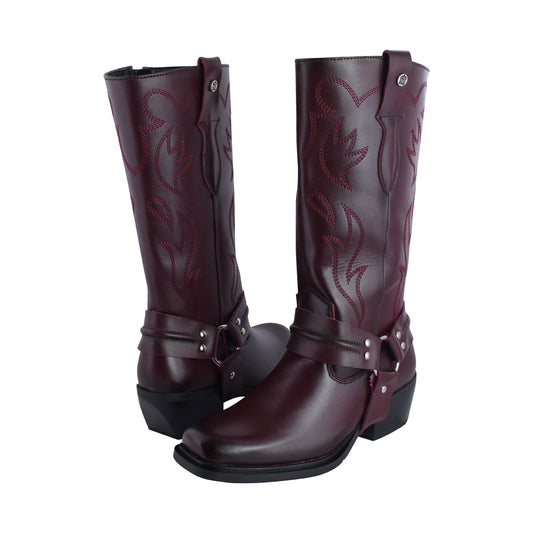 Bota Vaquera Mediana Mujer 97400 Davina Piel Vino