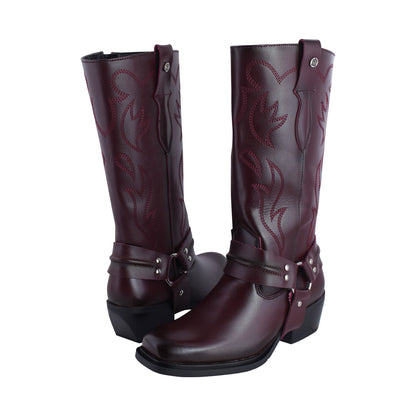 Bota Vaquera Mediana Mujer 97400 Davina Piel Vino
