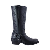 Bota vaquera mediana mujer 97400 davina piel negra