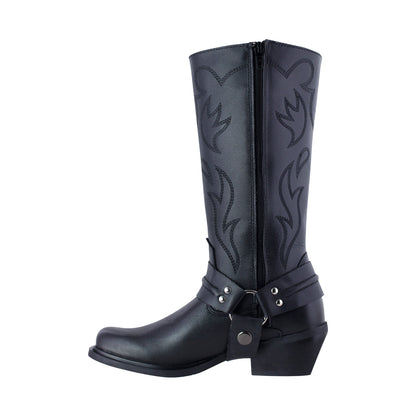 Bota Vaquera Mediana Mujer 97400 Davina Piel Negra