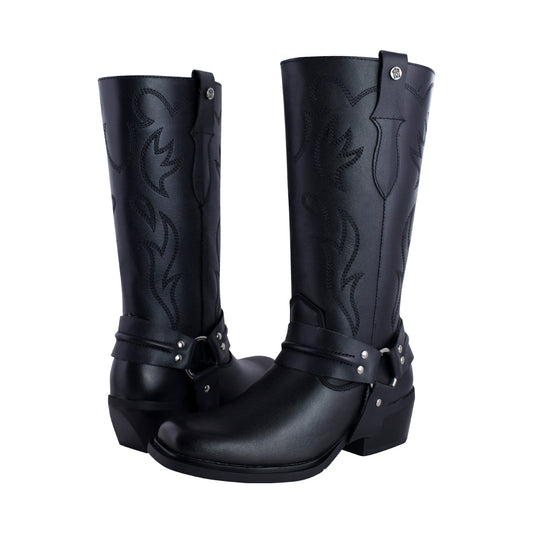 Bota Vaquera Mediana Mujer 97400 Davina Piel Negra