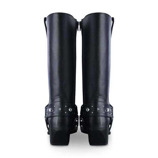 Bota vaquera Mujer 97401 Piel Negro con adorno tipo estribo