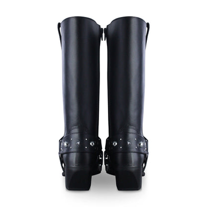 Bota vaquera Mujer 97401 Piel Negro con adorno tipo estribo