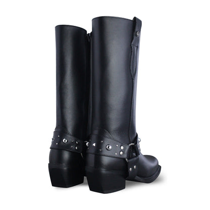 Bota vaquera Mujer 97401 Piel Negro con adorno tipo estribo