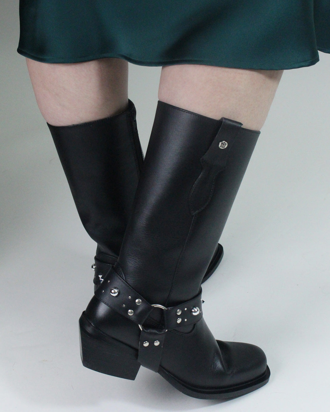 Bota vaquera Mujer 97401 Piel Negro con adorno tipo estribo