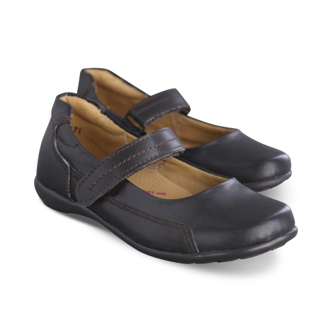 Zapato Escolar Niña 9755 Piel Café