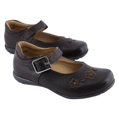 Zapato Escolar Niña 9764 Piel Café