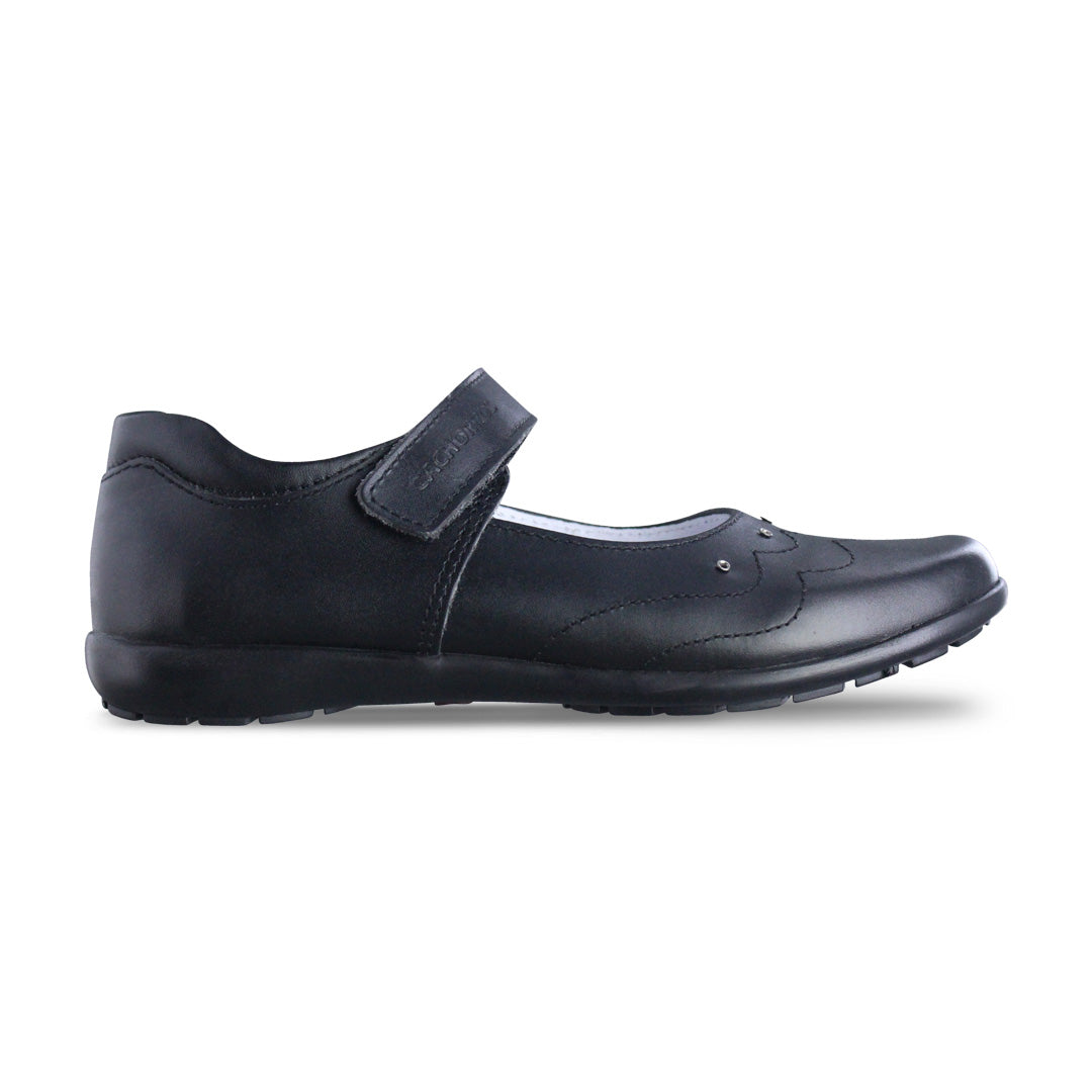 Calzado Escolar Niña 9778 Piel Negro con Velcro