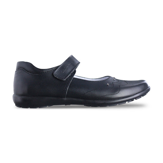 Calzado Escolar Niña 9778 Piel Negro con Velcro