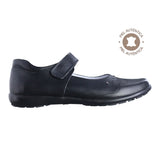 Calzado escolar niña 9778 piel negro con velcro