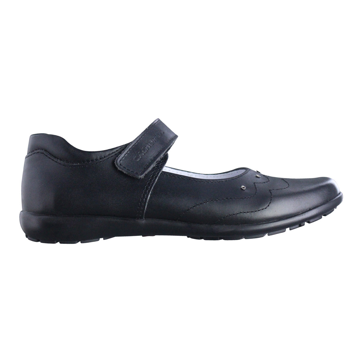 Calzado Escolar Niña 9778 Piel Negro con Velcro
