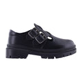 Zapato Escolar Niña 9940 Piel Negra con Doble Hebilla