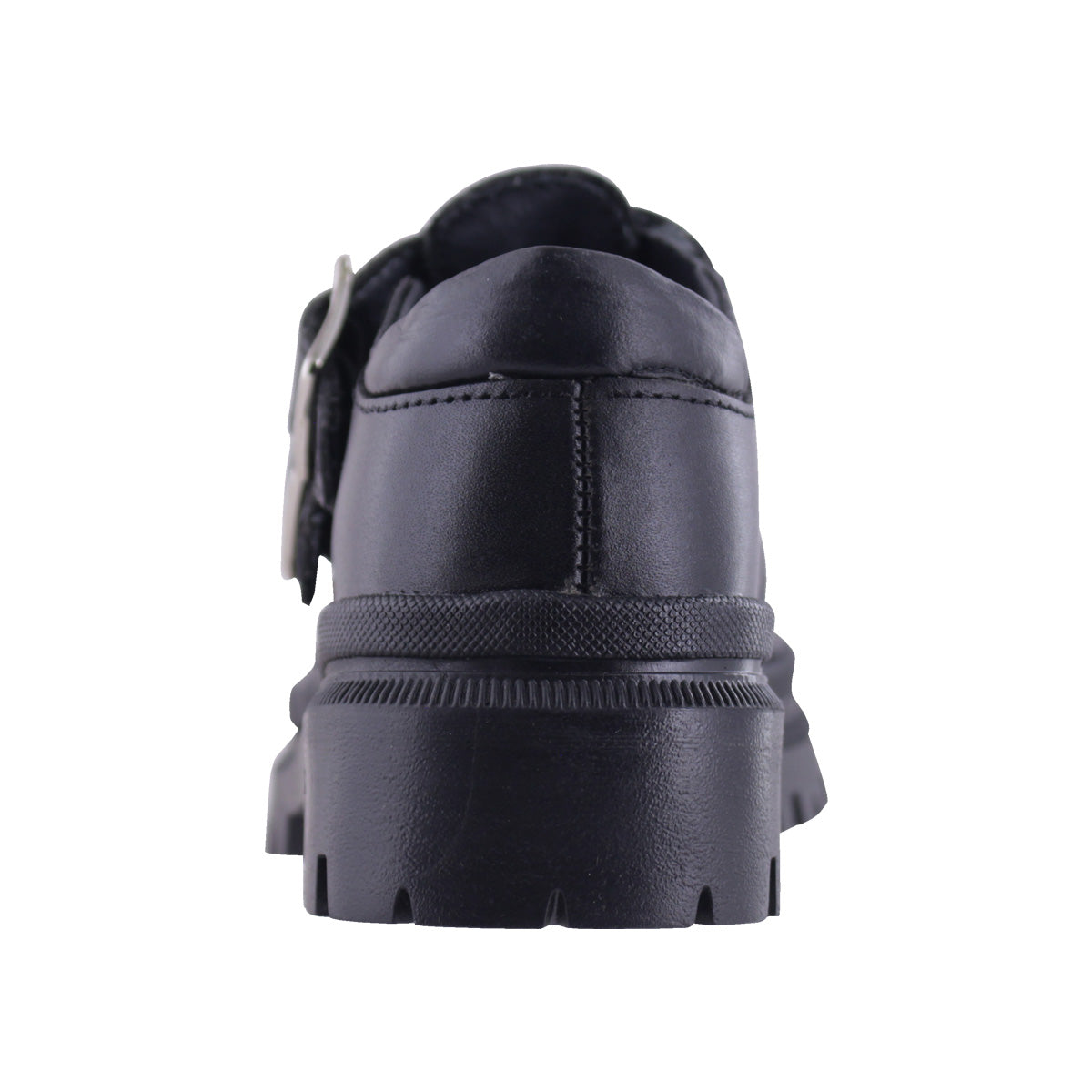 Zapato Escolar Niña 9940 Piel Negra con Doble Hebilla