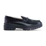 Mocasín mujer 9967 piel negro con herraje de corazón