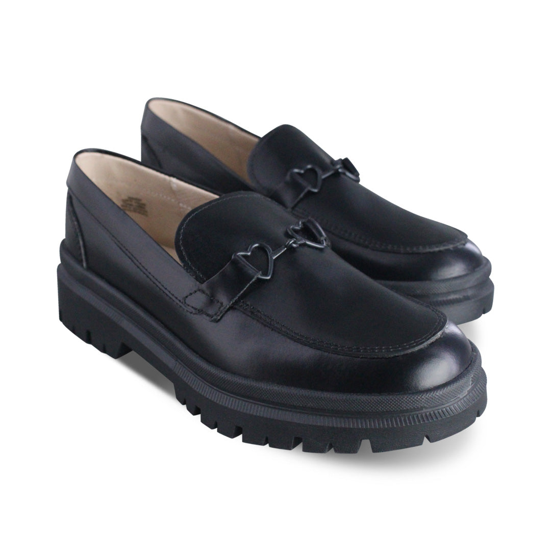 Mocasín Mujer 9967 Piel Negro con herraje de corazón