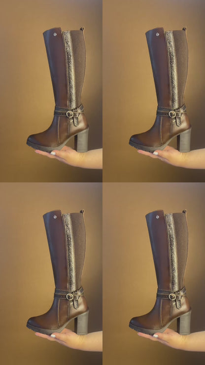 Bota Alta Dama 95020 Davina Piel Brandy (Café)